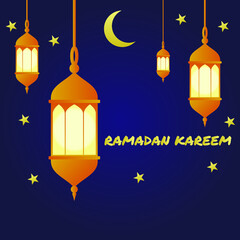  Ramadan Kareem in Arabic Template Design. Vector illustration for greeting card poster and banner.