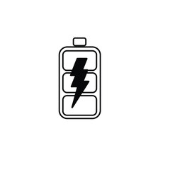 Battery charging Icons line vector icons
