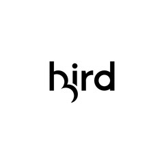 Bird text, initial letter b. Creative logo design.