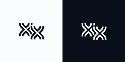 Modern Abstract Initial letter XX logo. This icon incorporates two abstract typefaces in a creative way. It will be suitable for which company or brand name starts those initial.