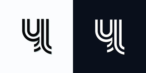 Modern Abstract Initial letter YL logo. This icon incorporates two abstract typefaces in a creative way. It will be suitable for which company or brand name starts those initial.