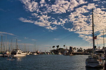 Fototapeta na wymiar Santa Barbara harbor cruise at sunset
