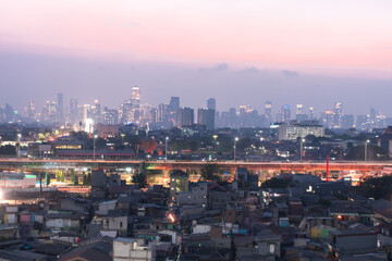 Long Exposure of sunset at Jakarta City, INDONESIA
