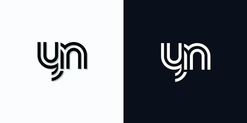 Modern Abstract Initial letter YN logo. This icon incorporates two abstract typefaces in a creative way. It will be suitable for which company or brand name starts those initial. - obrazy, fototapety, plakaty