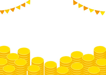 お金　コイン　背景イラスト