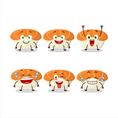Cartoon character of nigiri sushi with smile expression