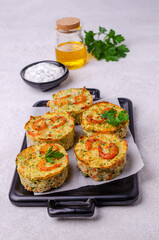 Vegetable muffins with shrimp