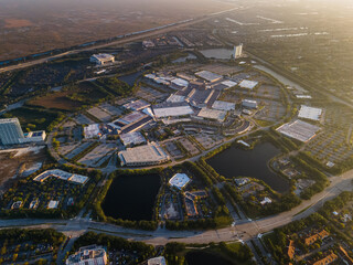 Beautiful aerial view of a huge shopping mal in Florida 