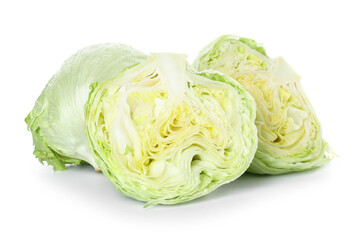 Iceberg lettuce on white background