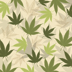 cannabis leaf pattern background vector illustration 03