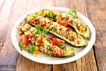 baked courgette with quinoa and vegetable