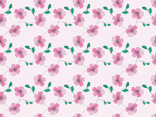 Seamless floral pattern (set) includes cute flowers and leaves for background, print fabric, wrapping paper, digital printed t-shirt design, card cover, spring wallpaper, decoupage, DIY and more.