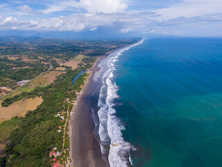 Beautiful aerial view of Esterillos Beach the pacific of Costa Rica