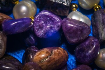 Charoite and pearls