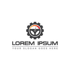 steering wheel gear vector , transportation logo