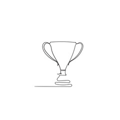 hand drawn doodle award trophy illustration vector in continuous line art drawing