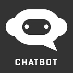 Artificial intelligence concept, isolated vector icon of chat bot