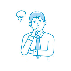 Vector Illustration of young businessman in trouble or confused.