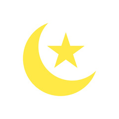 Moon and Star Icon Vector Symbol Illustration