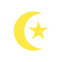Moon and Star Icon Vector Symbol Illustration