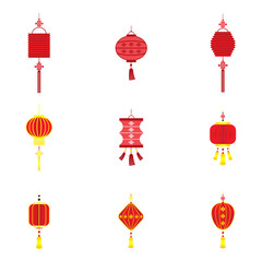 Fototapeta na wymiar Vector illustration red lanterns