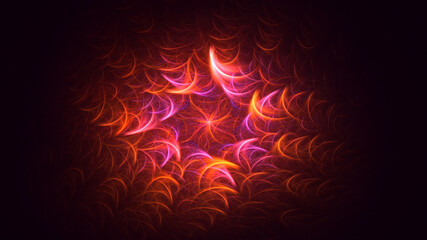 3D rendering abstract colorful fractal light background