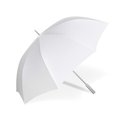 Blank white open umbrella mockup for branding © studioworkstock