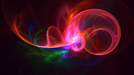 3D rendering abstract colorful fractal light background