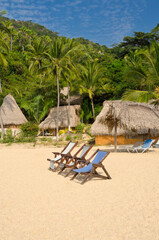 Untouched tropical beach in Yelapa, Puerto Vallarta, Mexico.
