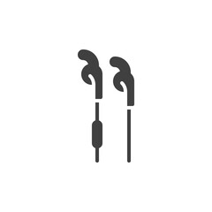 Sports earphones vector icon