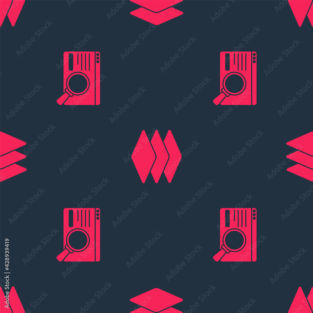 Poster set ui or ux design and layers on seamless pattern. vector