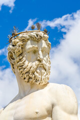 Famous Fountain of Neptune on Piazza della Signoria in Florence, Italy