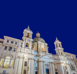 Fototapeta na wymiar Sant'Agnese in Agone church on the Piazza Navona, Rome, Italy