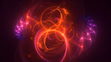 3D rendering abstract colorful fractal light background