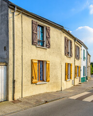 Picturesque small town street view in Roissy En France, France.