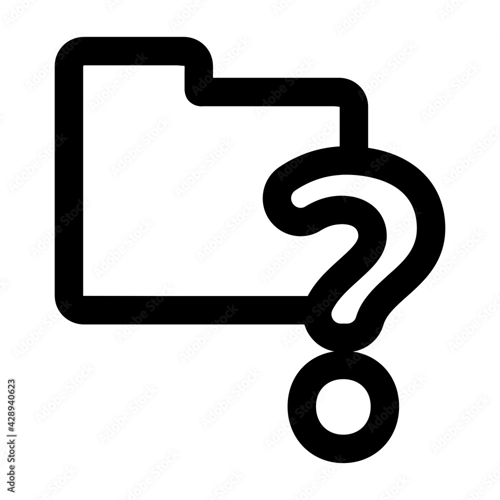 Poster folder with question mark icon. folder illustration. flat vector icon. can use for, icon design elem