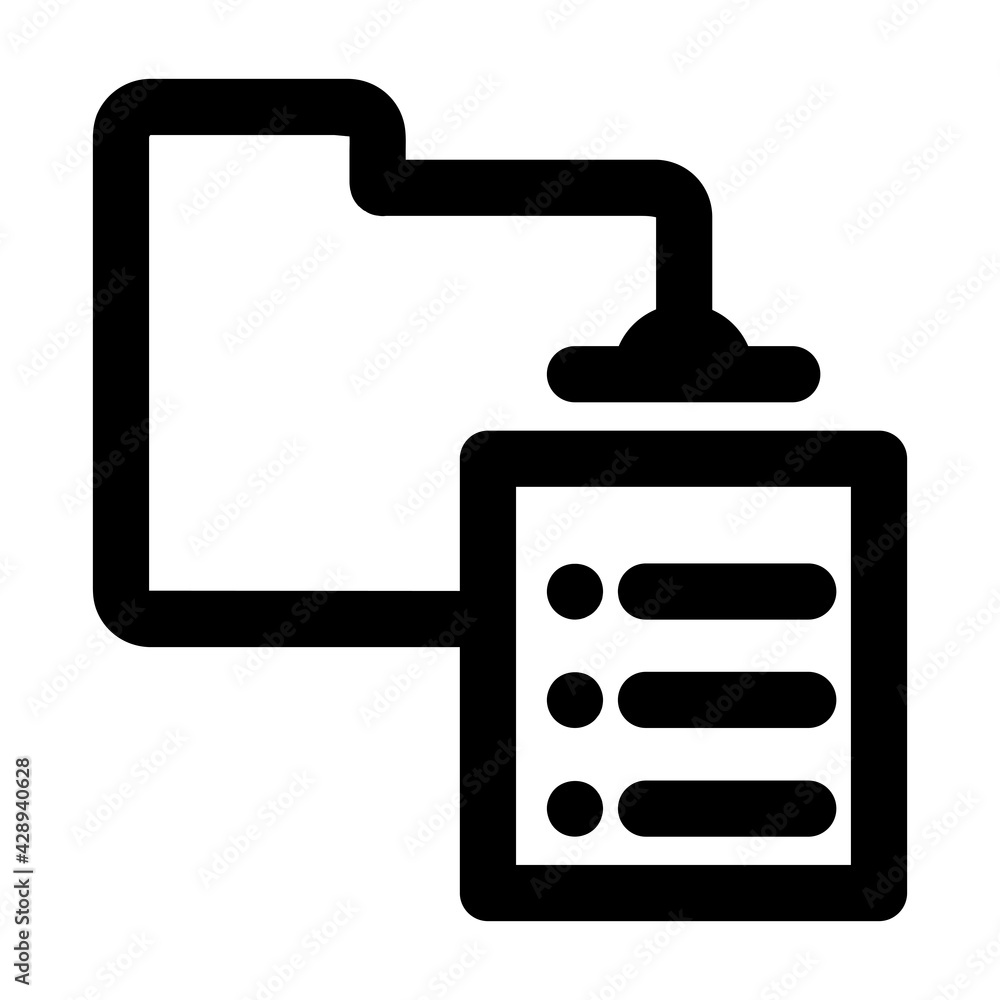 Poster folder with task icon. folder illustration. flat vector icon. can use for, icon design element,ui, w