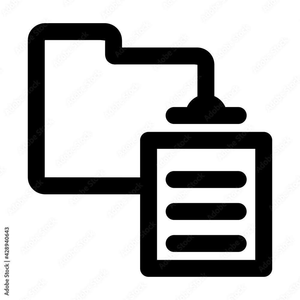 Poster folder with task icon. folder illustration. flat vector icon. can use for, icon design element,ui, w