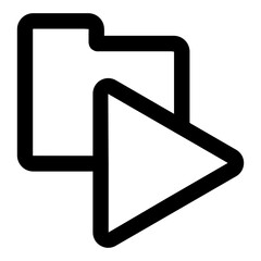 file folder with play button icon. file folder illustration. Flat vector icon. can use for, icon design element,ui, web, mobile app.