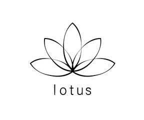 Lotus on a white background. Symbol. Vector illustration.