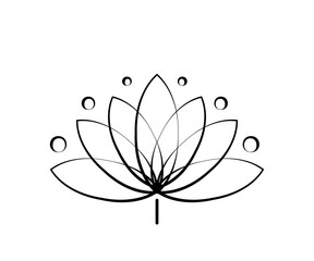 Lotus on a white background. Symbol. Vector illustration.