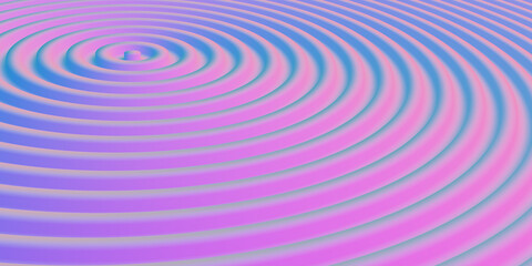 Abstract ripple circle Undulate water circle Shiny sway background 3d illustration