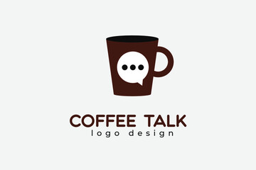 coffee talk logo vector icon illustration
