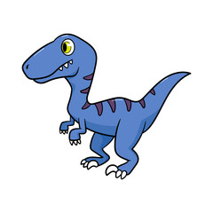 Cartoon Velociraptor Dinosaur Vector Illustration