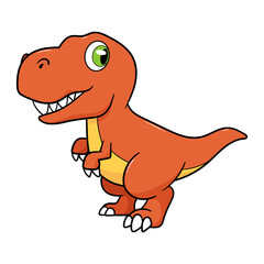 Cartoon Tyrannosaurus Rex Dinosaur Vector Illustration