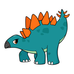 Cartoon Stegosaurus Dinosaur Vector Illustration