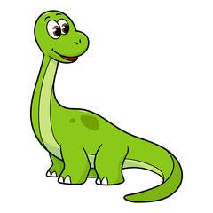 Cartoon Brontosaurus Dinosaur Vector Illustration