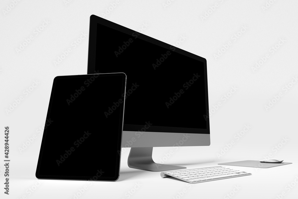 Poster isolated devices mockup - 3d rendering.