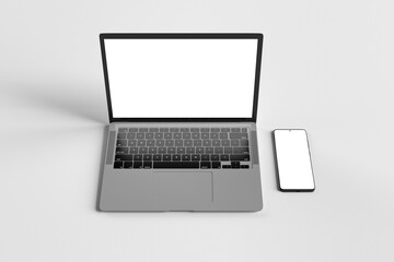 Isolated Devices Mockup - 3d rendering.