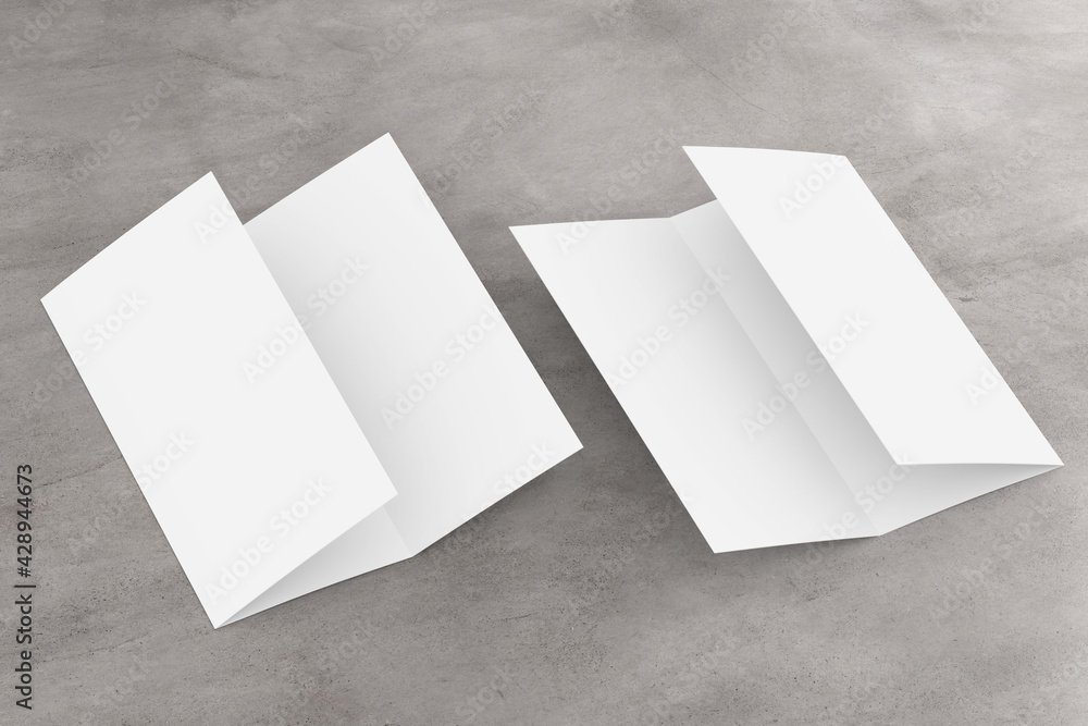 Poster trifold brochure mock up view - 3d rendering